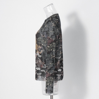 Dragon cloud print net ブラウス 詳細画像