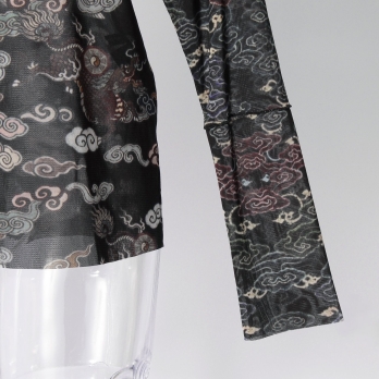 Dragon cloud print net ブラウス 詳細画像