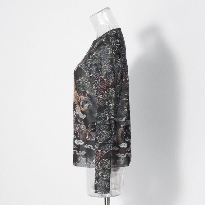 Dragon cloud print net ブラウス 詳細画像 黒系マルチ 6