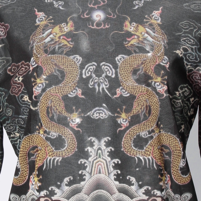 Dragon cloud print net ブラウス 詳細画像 黒系マルチ 8