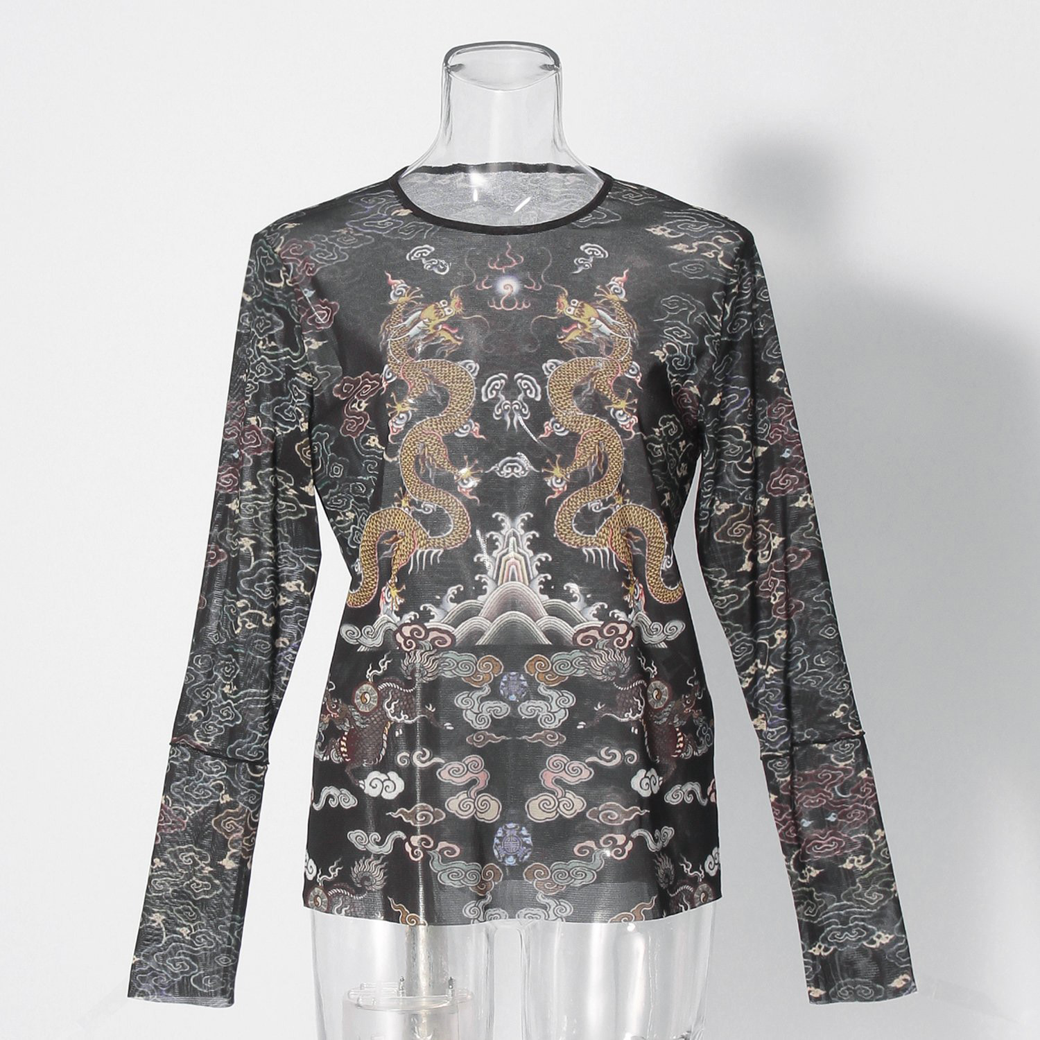 COMING SOON】Dragon cloud print net ブラウス｜VIVIENNE TAM