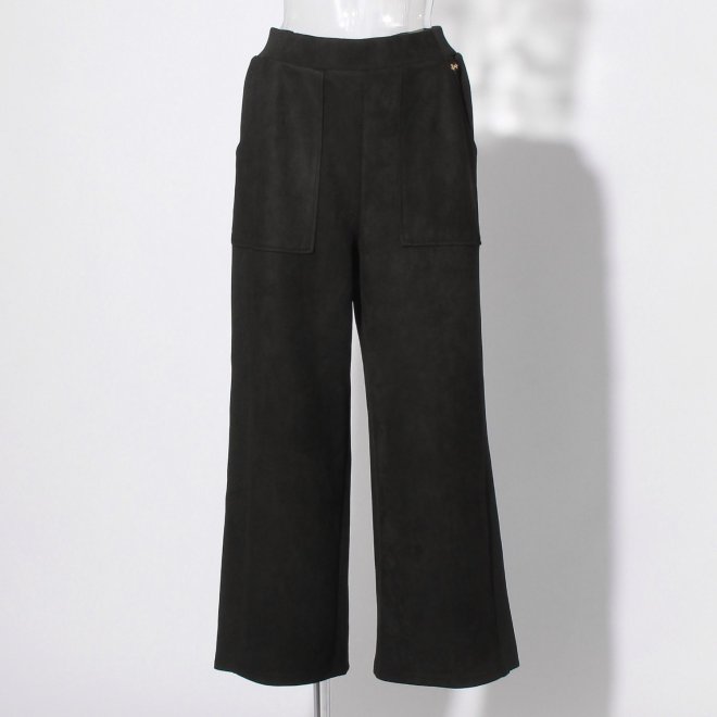 【COMING SOON】WLC スエード×リブワイドパンツ 詳細画像 ブラック 1