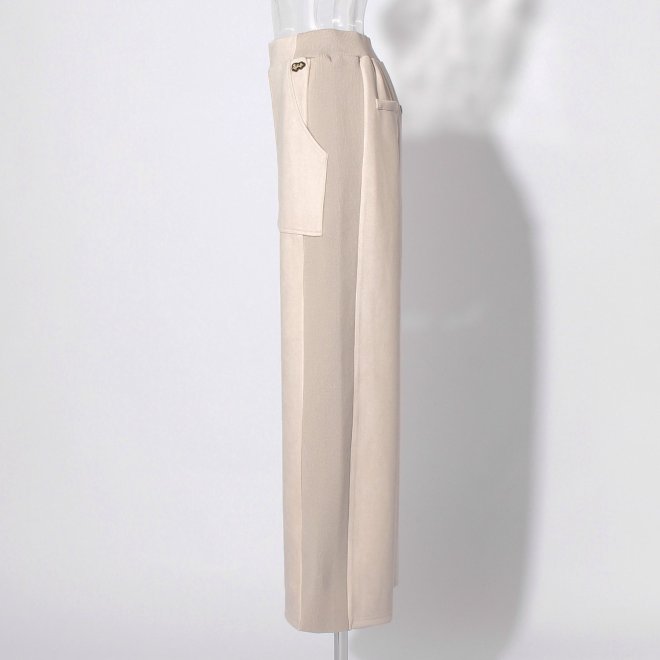 【COMING SOON】WLC スエード×リブワイドパンツ 詳細画像 ベージュ 2