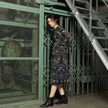 【COMING SOON】Dragon cloud print net ドレス 詳細画像
