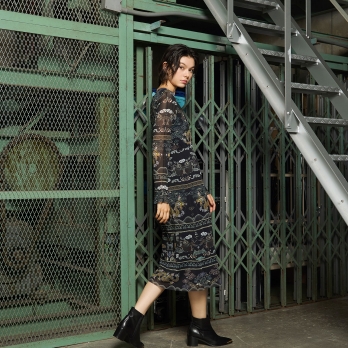 【COMING SOON】Dragon cloud print net ドレス 詳細画像