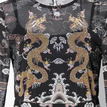 【COMING SOON】Dragon cloud print net ドレス 詳細画像