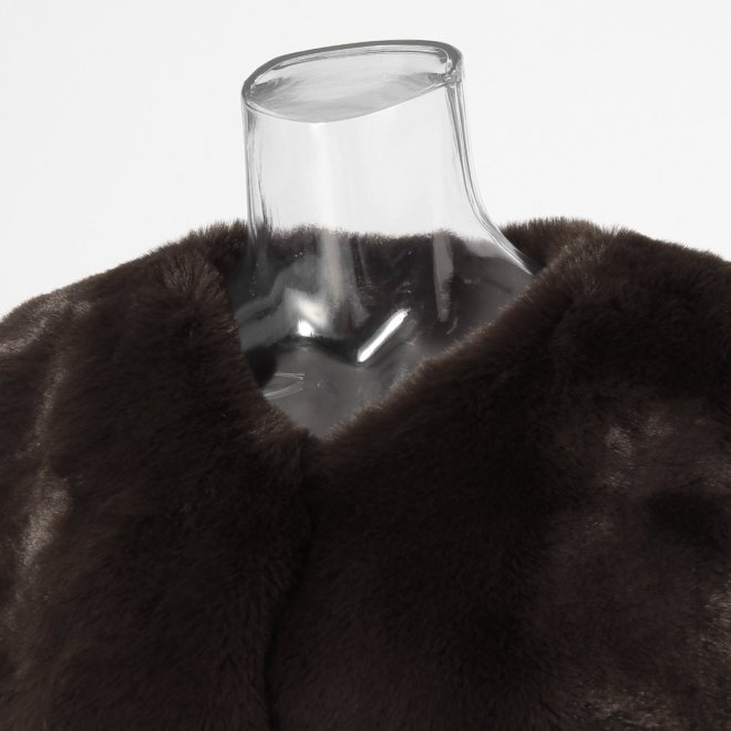 【COMING SOON】WL エコファーショートベスト 詳細画像 ブラウン 4