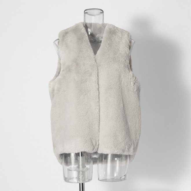 【COMING SOON】WL カラーエコファーベスト 詳細画像 グレー 1