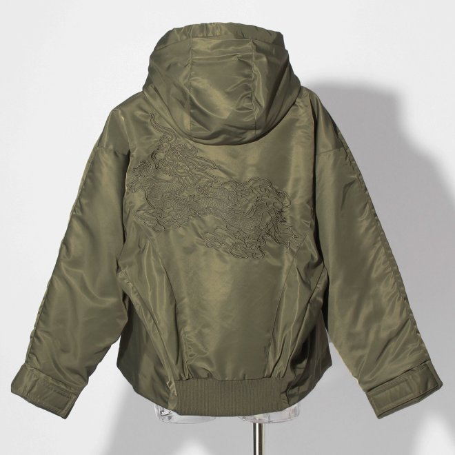 【COMING SOON】ナイロン中綿フードMA-1 詳細画像 カーキ 3