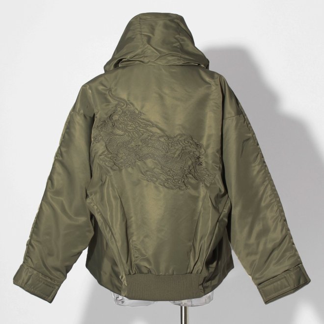 【COMING SOON】ナイロン中綿フードMA-1 詳細画像 カーキ 4