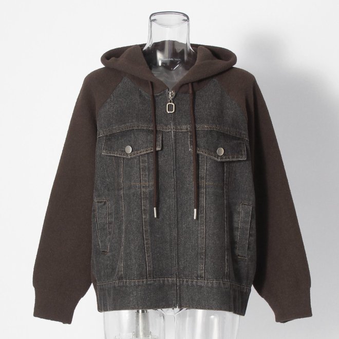 【COMING SOON】WLC デニムコンビニットパーカー 詳細画像 ブラウン 1