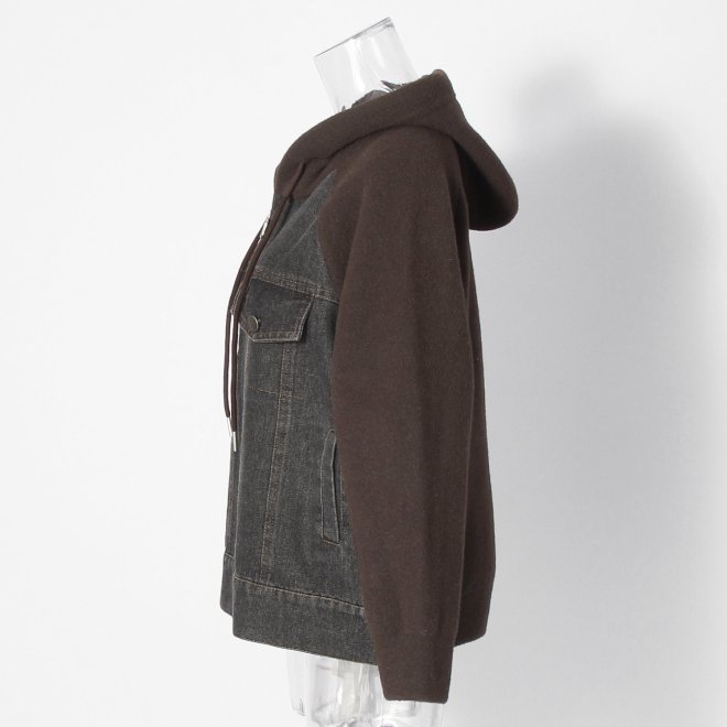 【COMING SOON】WLC デニムコンビニットパーカー 詳細画像 ブラウン 2