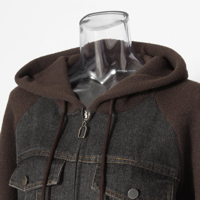 【COMING SOON】WLC デニムコンビニットパーカー 詳細画像 ブラウン 4