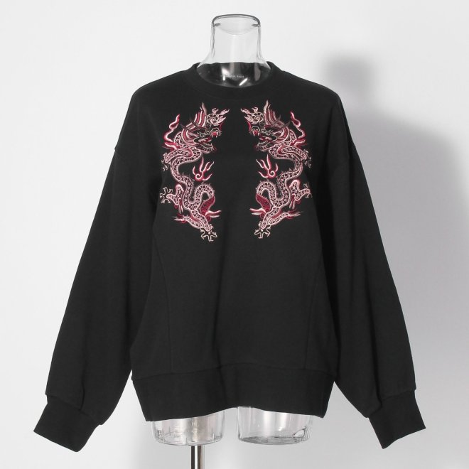 Dragon embroidery sweat shirt トレーナー 詳細画像 ブラック 1