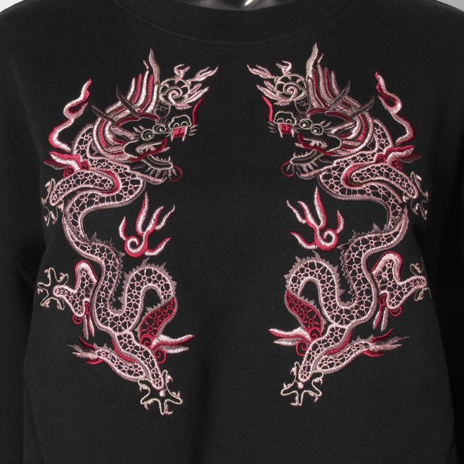 Dragon embroidery sweat shirt トレーナー 詳細画像 ブラック 2