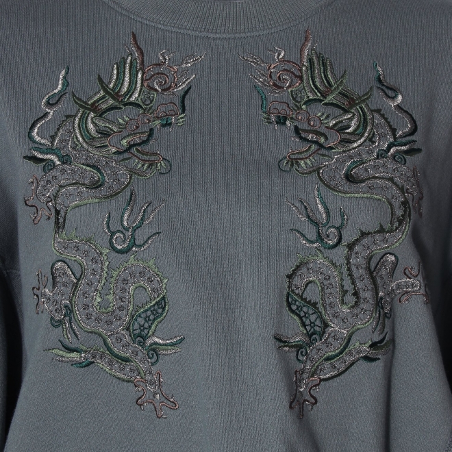 Dragon embroidery sweat shirt トレーナー 詳細画像 ライトブルー 6