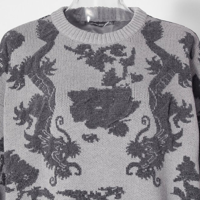 【COMING SOON】WLC ドラゴンモールジャカード プルオーバー 詳細画像 ライトグレー 2