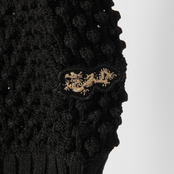 【COMING SOON】WLC ワッフルシアーニットカーディガン 詳細画像 ブラック 2