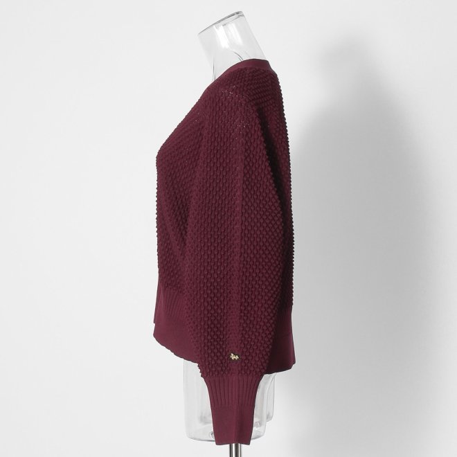 【COMING SOON】WLC ワッフルシアーニットカーディガン 詳細画像 レッド 2