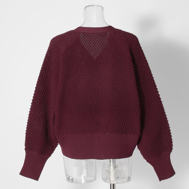 【COMING SOON】WLC ワッフルシアーニットカーディガン 詳細画像 レッド 3