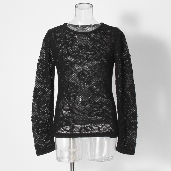 【COMING SOON】WLC ブークレー柄ニット 詳細画像 ブラック 1