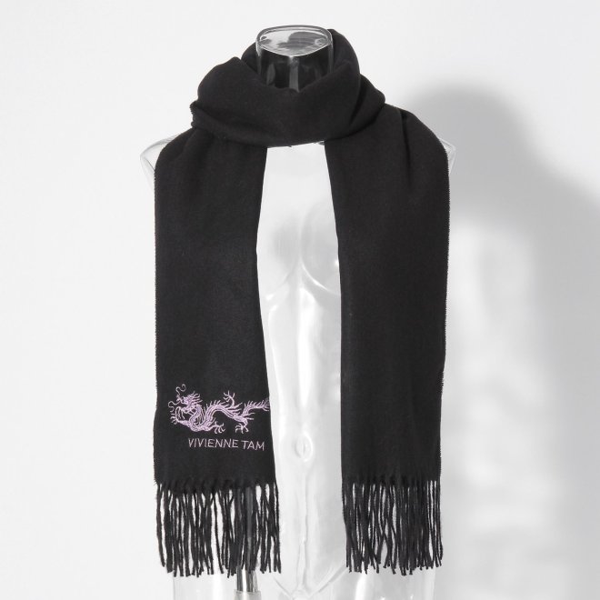 Stole with dragon embroidery ストール 詳細画像 ブラック 1