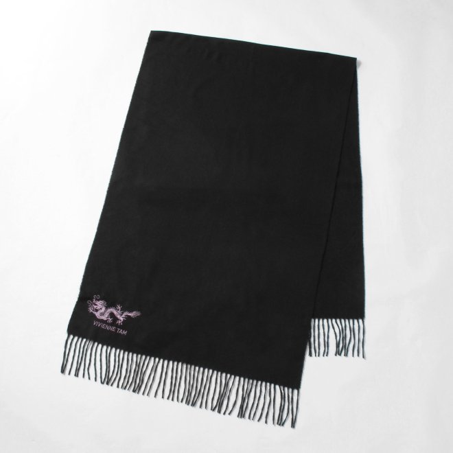 Stole with dragon embroidery ストール 詳細画像 ブラック 2