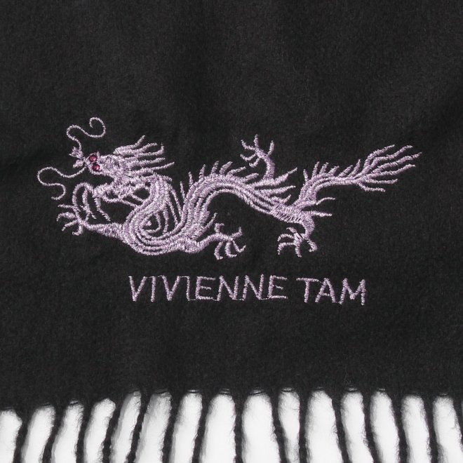 Stole with dragon embroidery ストール 詳細画像 ブラック 3
