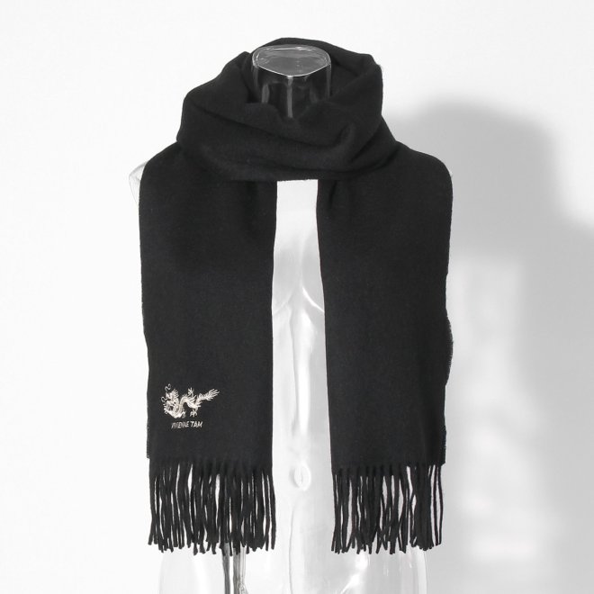 Stole with dragon embroidery ストール 詳細画像 ブラック 1