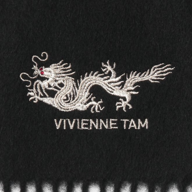 Stole with dragon embroidery ストール 詳細画像 ブラック 3