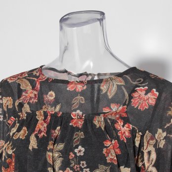 【COMING SOON】Vintage flower dantsu print netting ブラウス 詳細画像