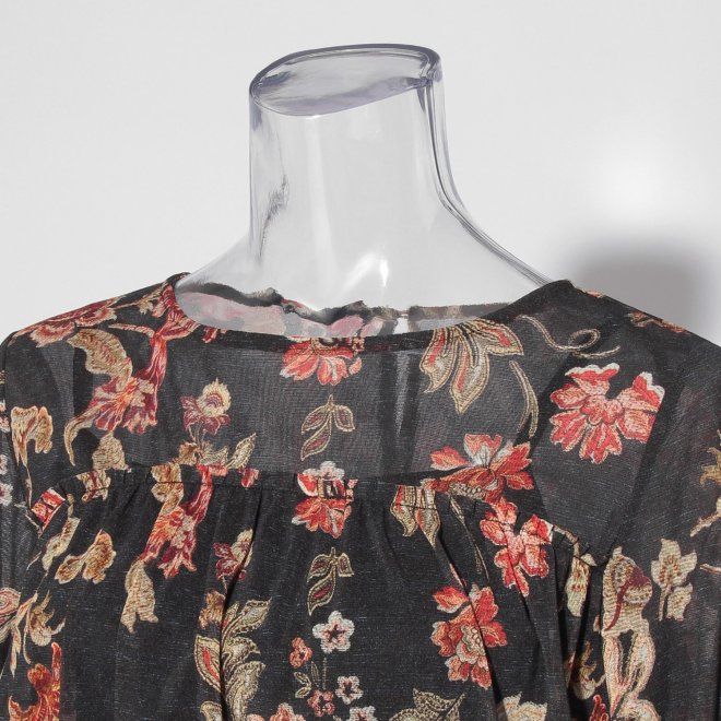 【COMING SOON】Vintage flower dantsu print netting ブラウス 詳細画像 ブルー系マルチ 5