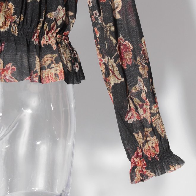 【COMING SOON】Vintage flower dantsu print netting ブラウス 詳細画像 ブルー系マルチ 6