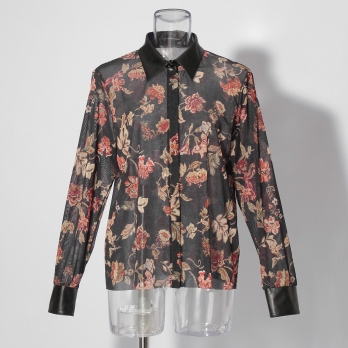 【COMING SOON】Vintage flower dantsu print netting ブラウス