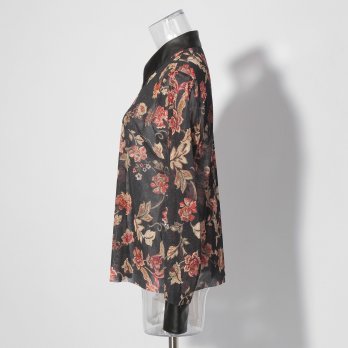 【COMING SOON】Vintage flower dantsu print netting ブラウス 詳細画像