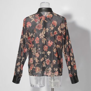 【COMING SOON】Vintage flower dantsu print netting ブラウス 詳細画像