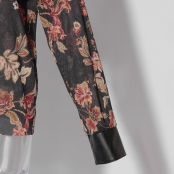 Vintage flower dantsu print netting ブラウス 詳細画像