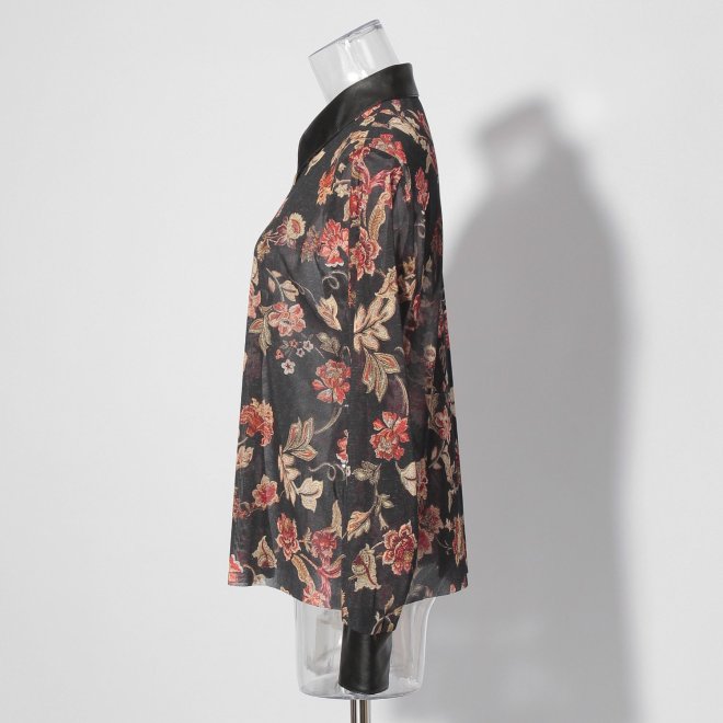 【COMING SOON】Vintage flower dantsu print netting ブラウス 詳細画像 ブルー系マルチ 2