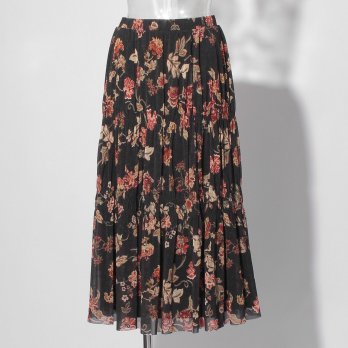 【COMING SOON】Vintage flower dantsu print netting スカート