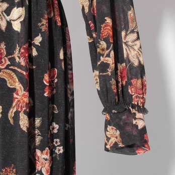 Vintage flower dantsu print netting ドレス 詳細画像