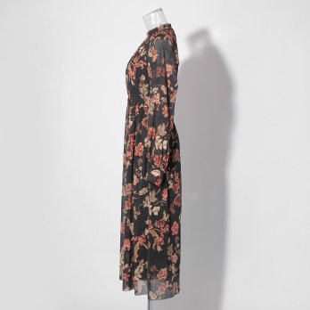 【COMING SOON】Vintage flower dantsu print netting ドレス 詳細画像