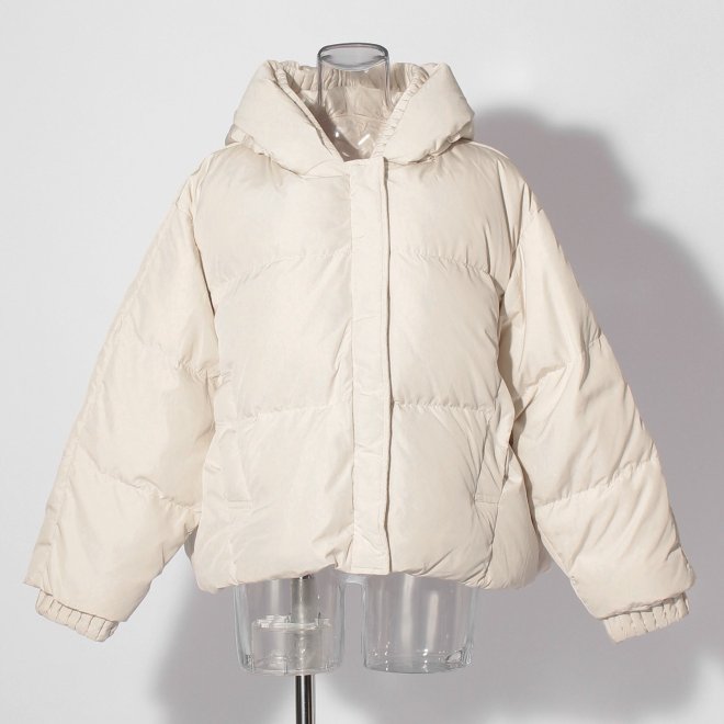 【COMING SOON】WL プリーツレイヤードフードピュアダウン コート 詳細画像 ホワイト 1