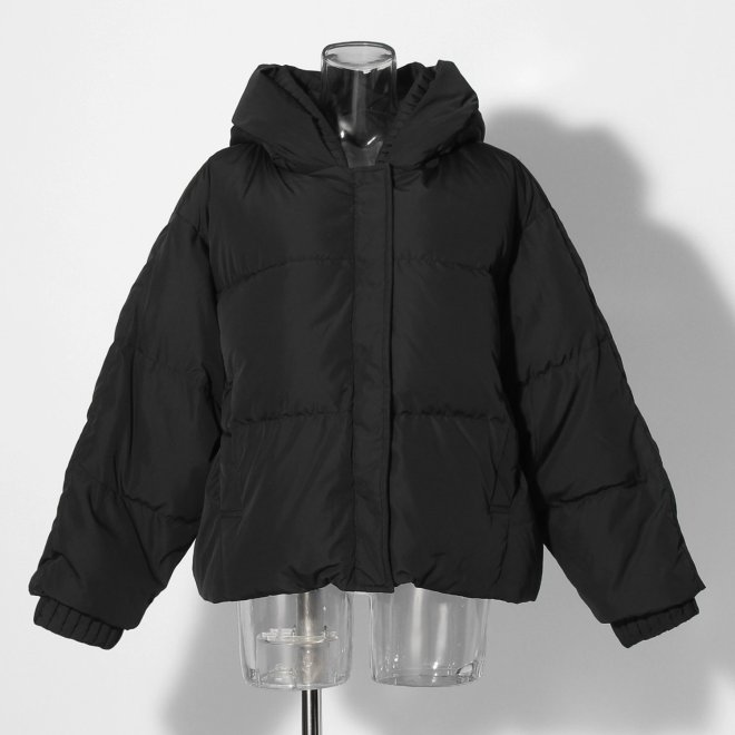 【COMING SOON】WL プリーツレイヤードフードピュアダウン コート 詳細画像 ブラック 1