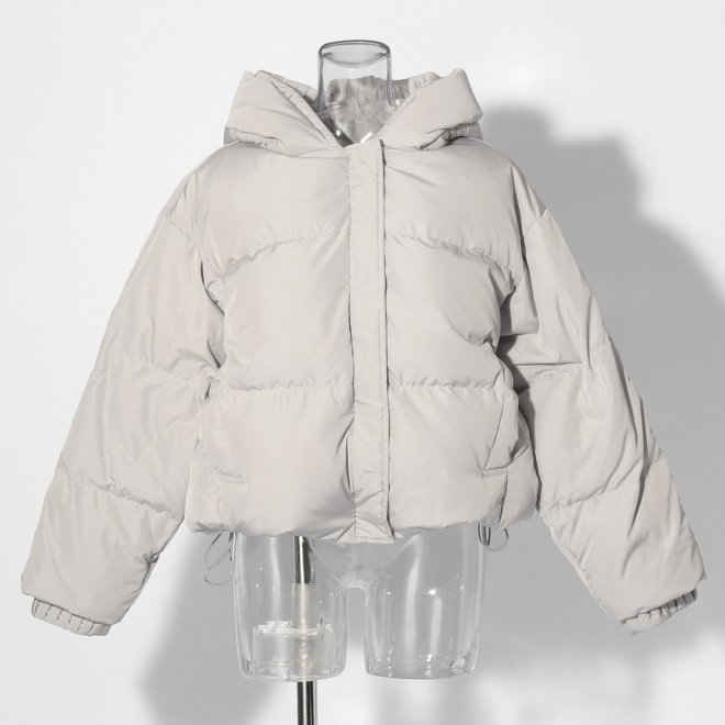 【COMING SOON】WL プリーツレイヤードフードピュアダウン コート 詳細画像 ライトグレー 4