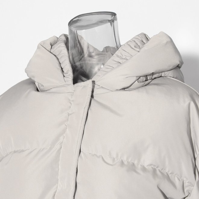 【COMING SOON】WL プリーツレイヤードフードピュアダウン コート 詳細画像 ライトグレー 5