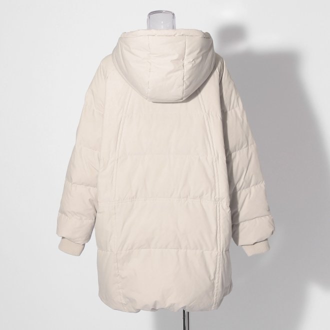 【COMING SOON】WL ストレッチフードミドルピュアダウン コート 詳細画像 ライトグレー 3