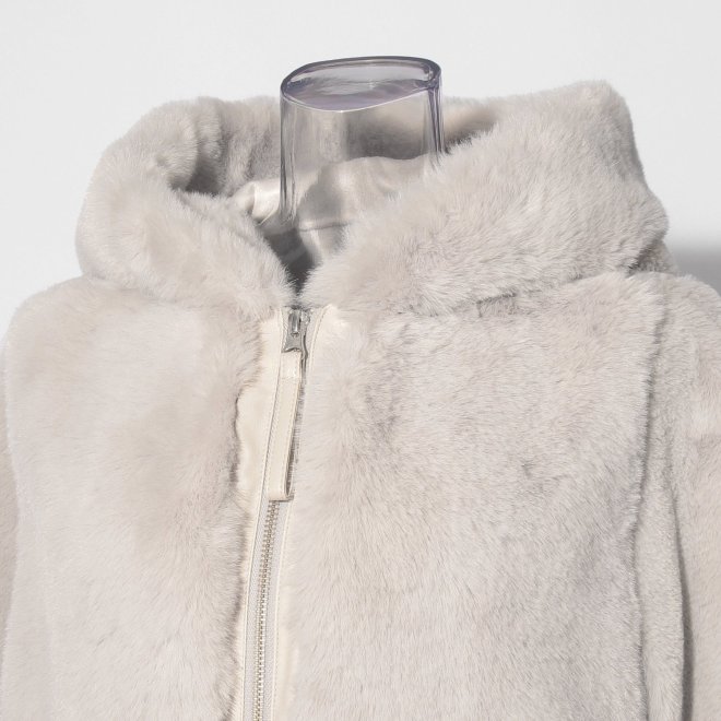 【COMING SOON】WLC エコファー×ムートン コート 詳細画像 ライトグレー 4