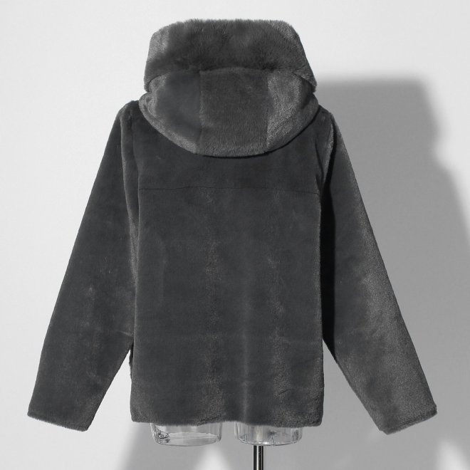 【COMING SOON】WLC エコファー×ムートン コート 詳細画像 グレー 2