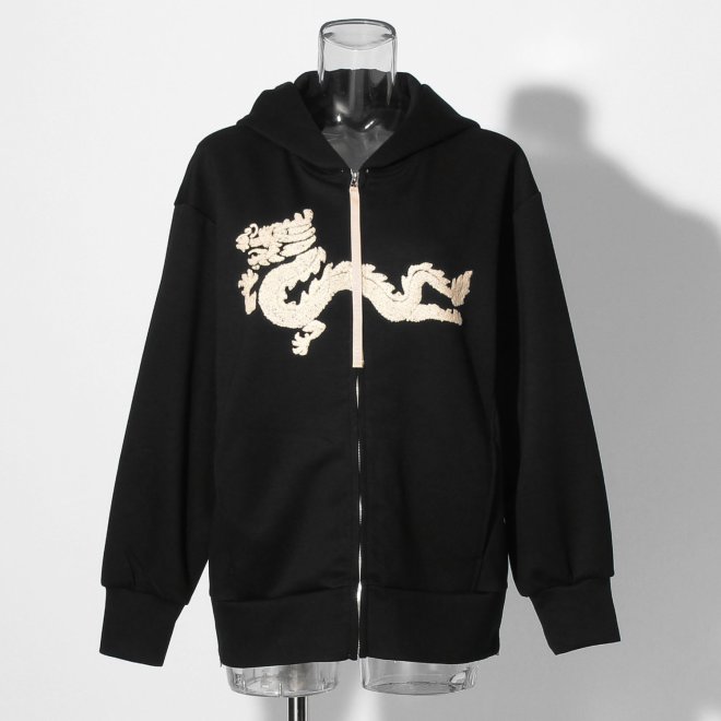 【COMING SOON】WLC ドラゴンサガラ刺繍フードパーカー 詳細画像 ブラック 1