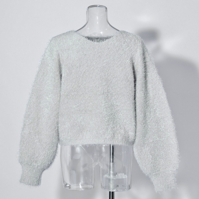 【COMING SOON】WLC ドラゴンダブルフェイスシャギー ニット 詳細画像 ライトグレー 3